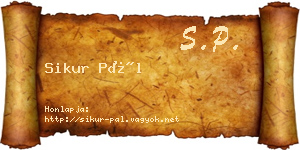 Sikur Pál névjegykártya